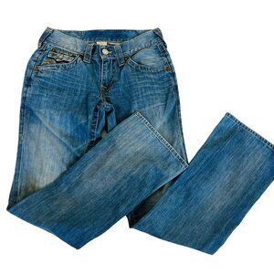 True Religion Billy Straight Leg Mid Rise Size 29 Faded